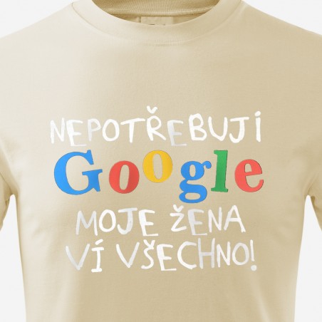 Tričko Nepotřebuji Google