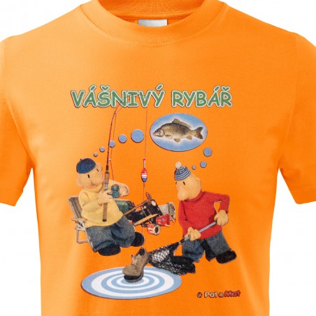Dětské tričko Pat a Mat - Vášnivý rybář