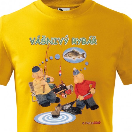 Dětské tričko Pat a Mat - Vášnivý rybář
