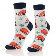 Dobré ponožky dámske Panda červená