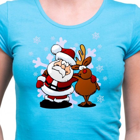 Vianočné tričko Santa a Sob dámske