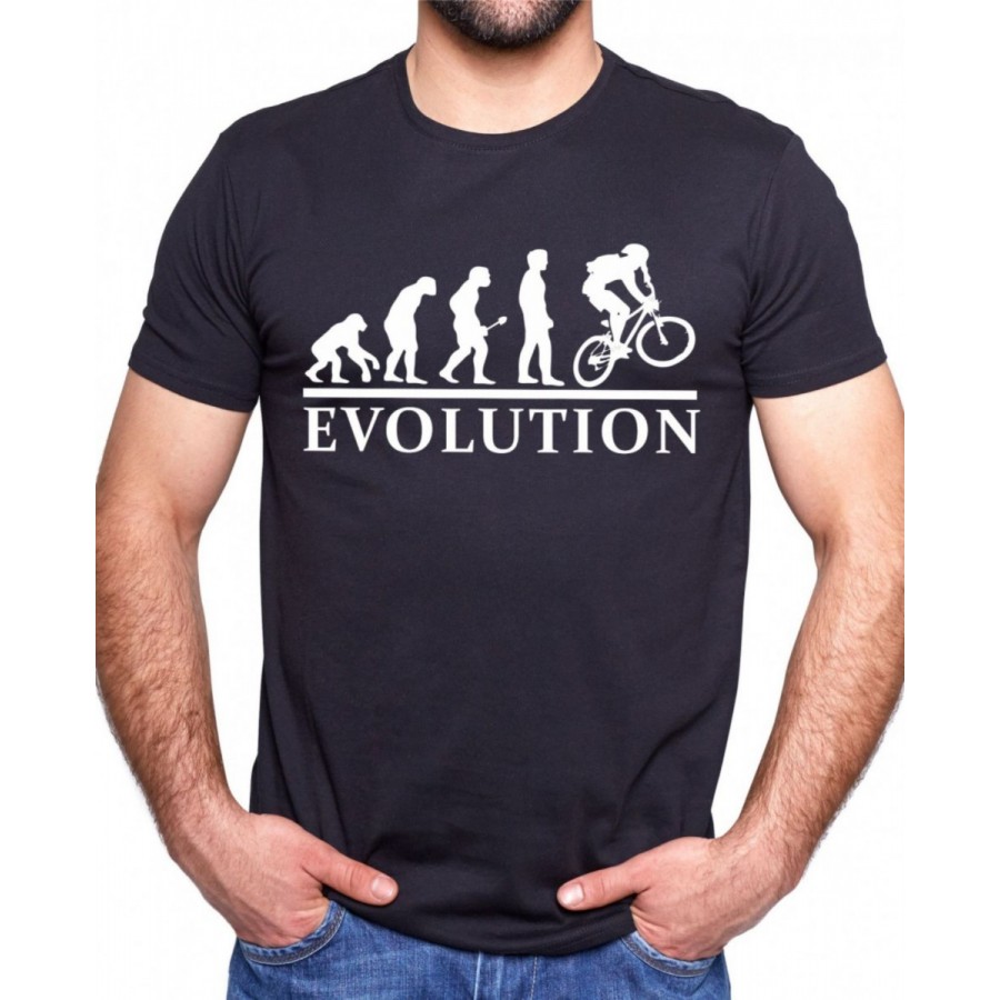 Tričko Evolúcia cyklisty čierne