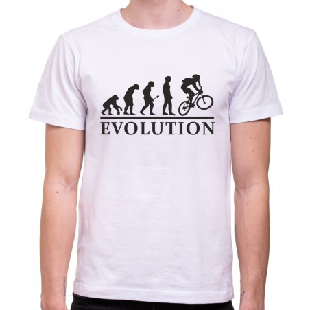 Tričko Evolúcia cyklisty biele