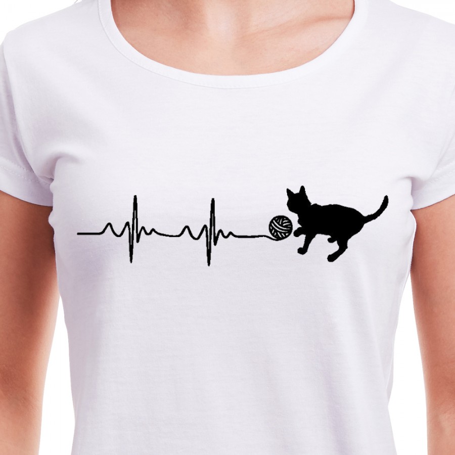 Tričko EKG Mačka dámske