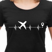 Tričko EKG Letadlo dámské