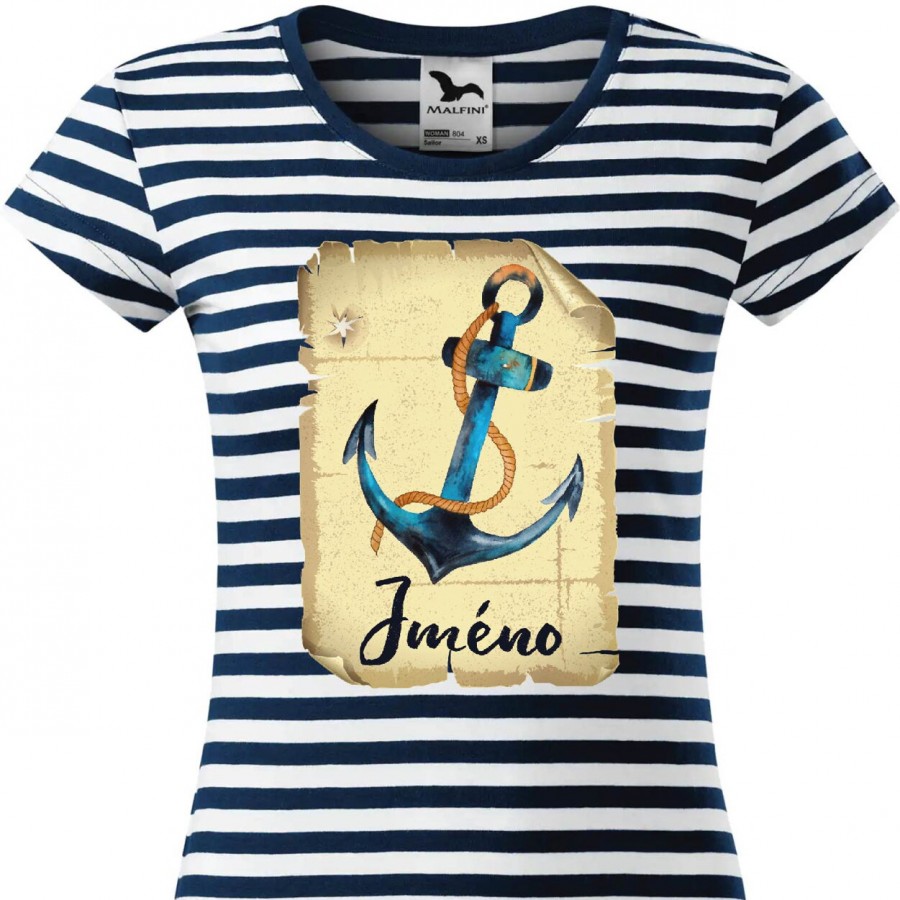 Kotva Námořnické tričko Pergamen dámské se jménem