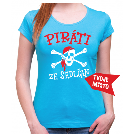 Dámské vodácké tričko Piráti s názvem obce