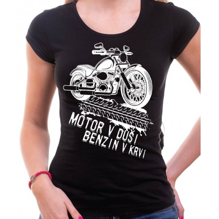 Motorkářské tričko Motor v duši dámské