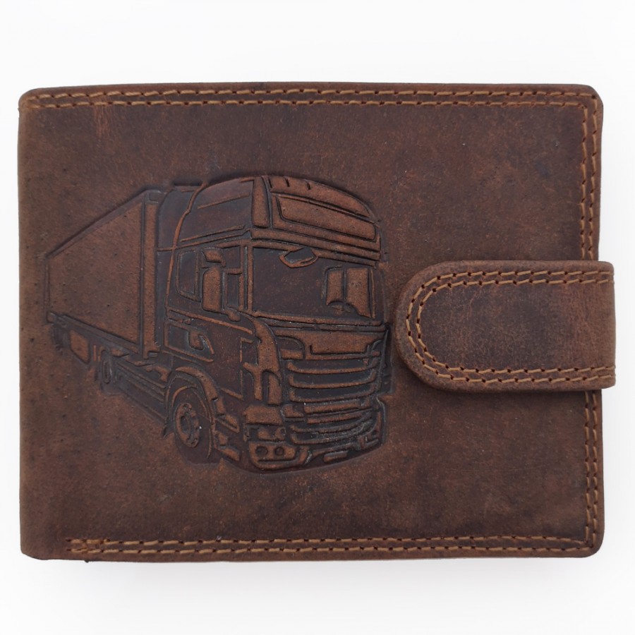 Kožená peňaženka Kamion s prackou