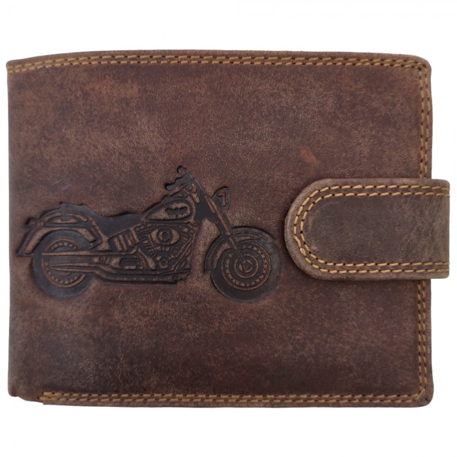 Kožená peněženka Motorka s přezkou