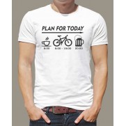 Tričko Dnešný plán cyklistu biele
