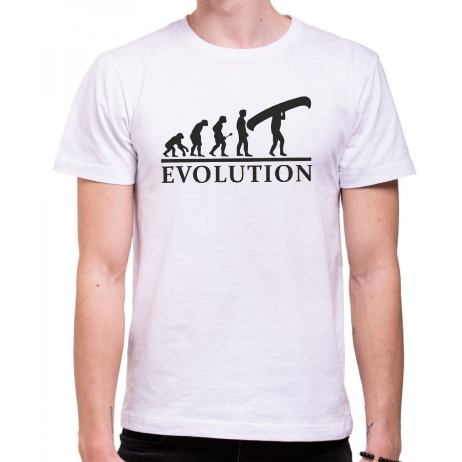 Vodácke tričko Evolúcia biele