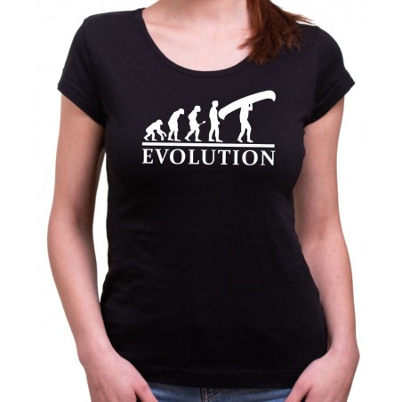 Vodácke tričko Evolúcia dámske čierne