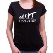 Vodácke tričko Evolúcia dámske čierne