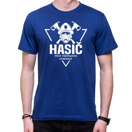 Tričko Hasič - Pripravený pomáhať, modré