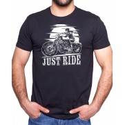 Motorkárske tričko Just Ride čierne