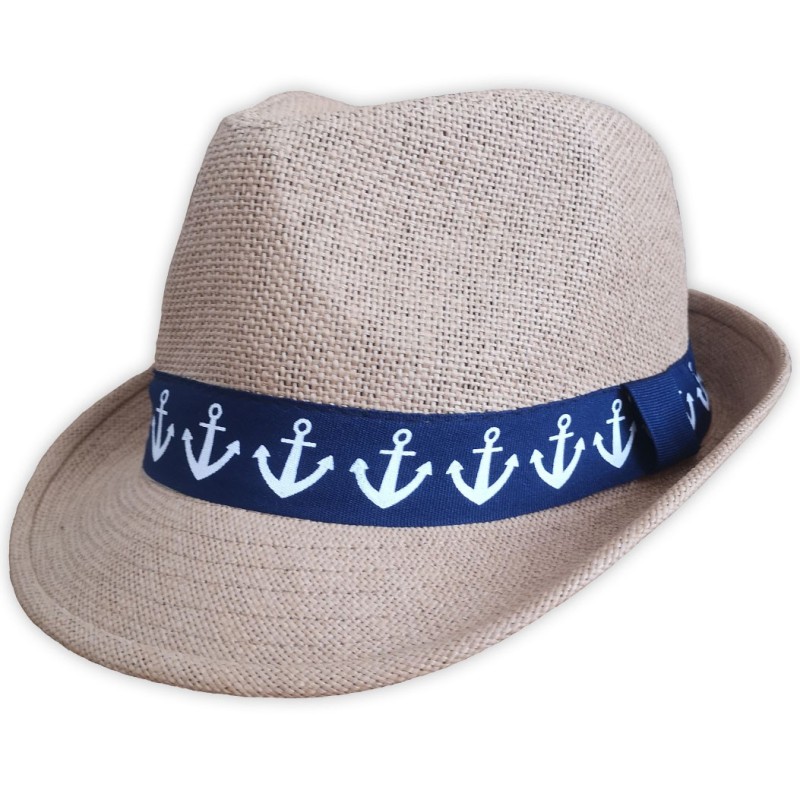 Plážový klobouk s námořnickou stuhou