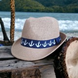 Plážový klobouk s námořnickou stuhou