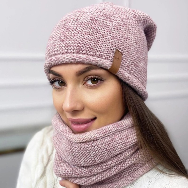 Zimní čepice s nákrčníkem NowMark, melír