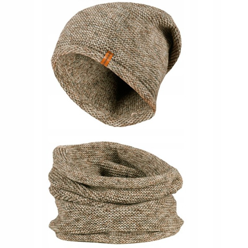 Zimní čepice s nákrčníkem NowMark, melír