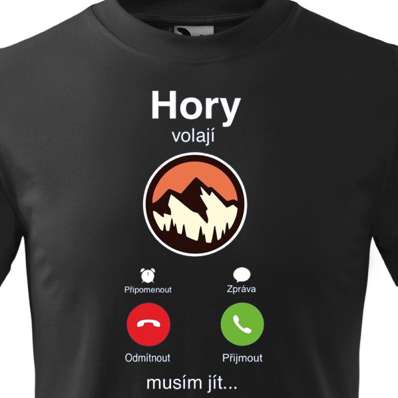 Tričko Hory volají - telefon