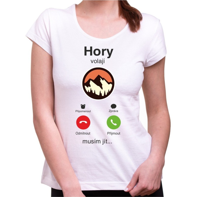 Dámské tričko Hory volají - telefon