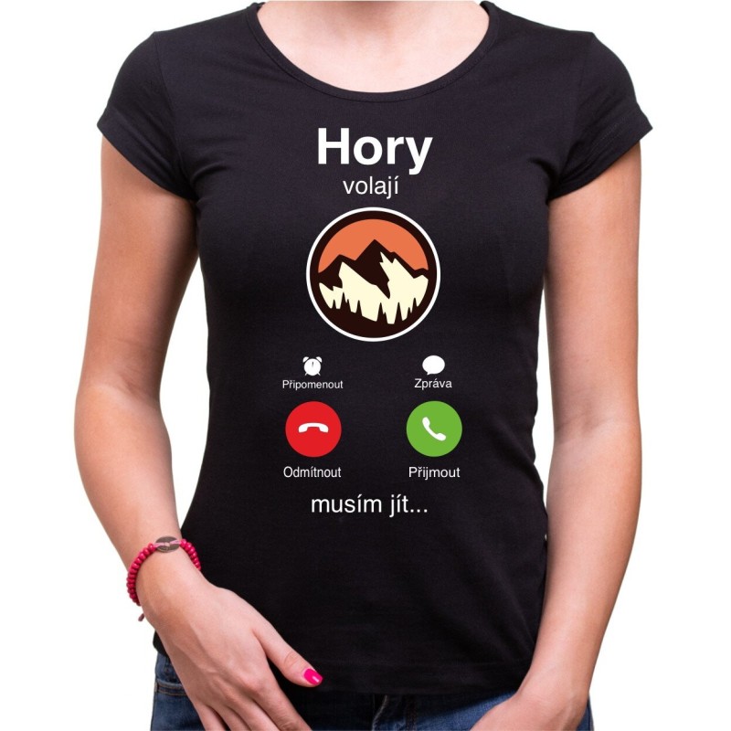 Dámské tričko Hory volají - telefon