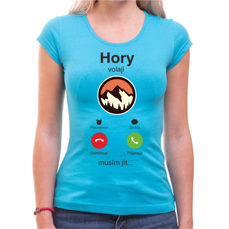 Dámské tričko Hory volají - telefon