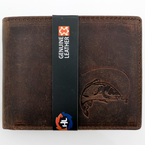 Kožená rybárska peňaženka Kapor a háčik