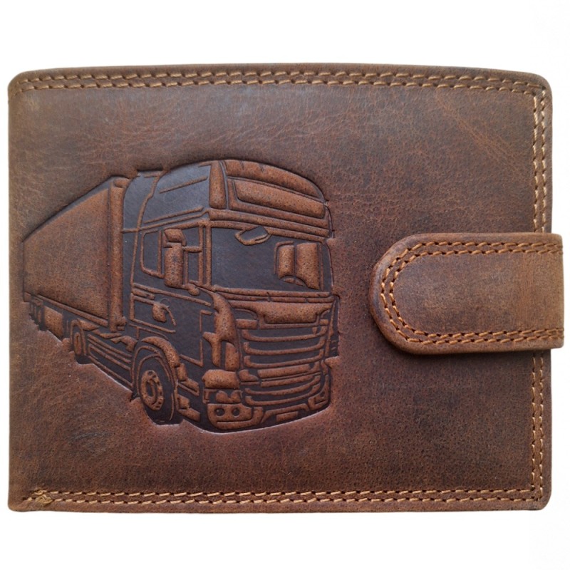 Kožená peňaženka Kamion s prackou