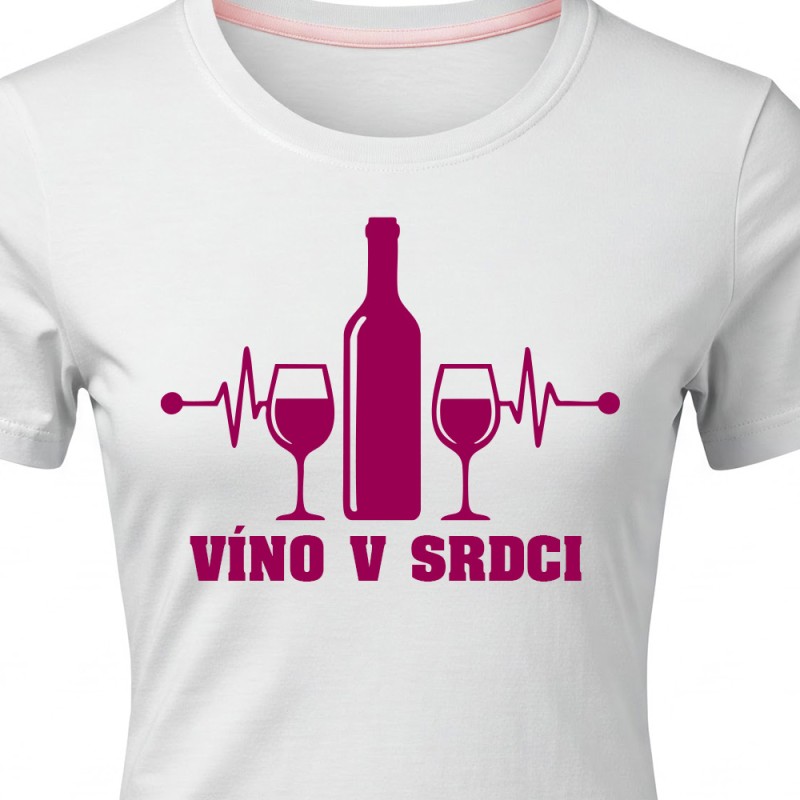 Tričko EKG Víno v srdci dámské