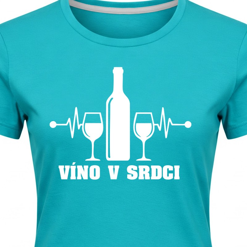 Tričko EKG Víno v srdci dámské