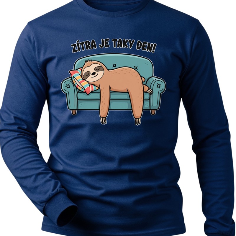 Tričko Lenochod dlouhý rukáv - Zítra je taky Den!