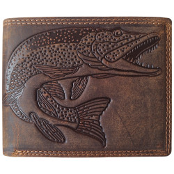 Kožená rybárska peňaženka Šťuka